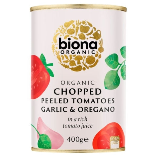 Biona Chopped Tomatoes With Garlic&Oregano - 400Gr