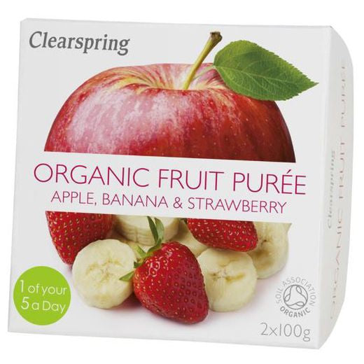 Clearspring Organic Apple Banana Strawberry Puree - (2X100Gr)