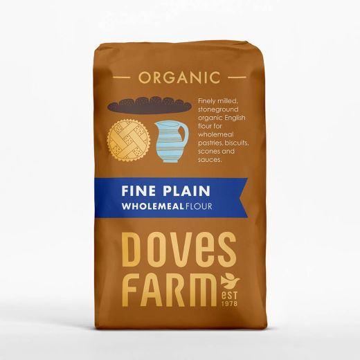 Doves Fine Plain Wholemeal Flour Organic - 1Kg