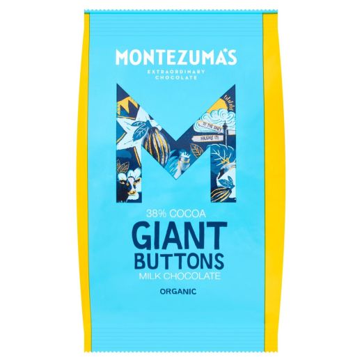 Montezuma's Milk Chocolate 37% Organic Giant Buttons Bag - 180Gr