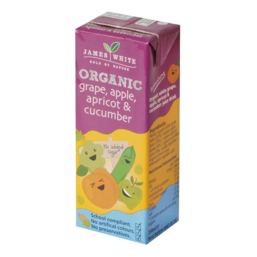 James White Organic Grape Apple Apricot Cucumber - (3X200Ml) 