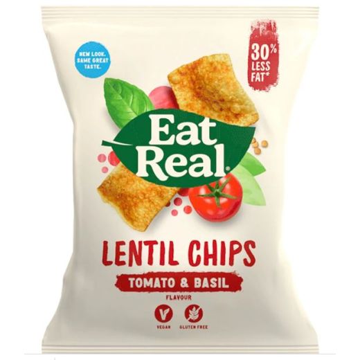Eat Real Lentil Chips Tomato & Basil- 113Gr