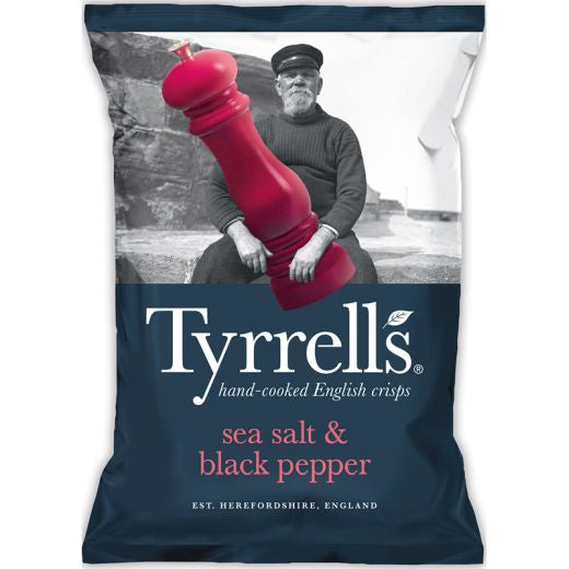 Tyrrells Potato Chips Sea Salt & Crushed Black Pepper - 150Gr