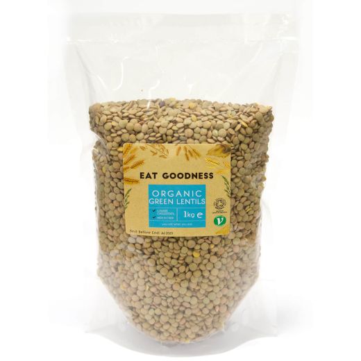 Eat Goodness Organic Green Lentils - 1KG