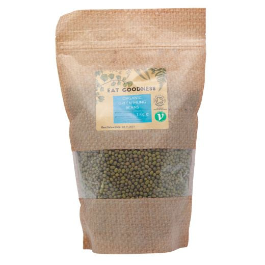 Eat Goodness Organic Green Mung Beans - 1KG