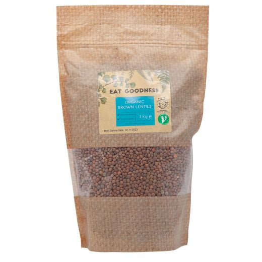 Eat Goodness Organic Brown Lentil - 1KG