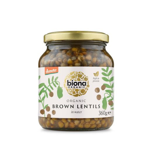 Biona Organic Brown Lentils In A Glass Jar (360G)