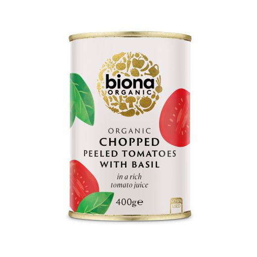 Biona Organic Tomatoes Chopped With Fresh Basil (400G)