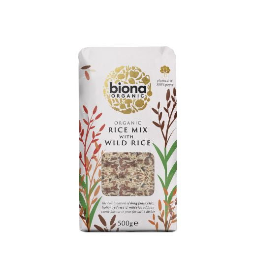 Biona Organic Wild Rice Mix (Wild, Camargue Red, Brown) (500G)