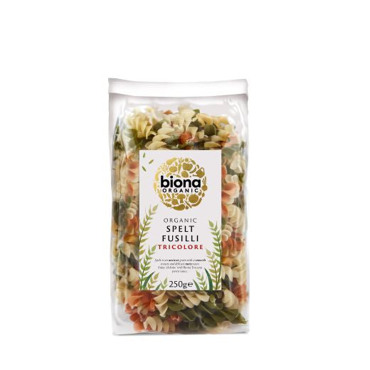 Biona SpeLt Fusilli Tri-Color Pasta - 250Gr