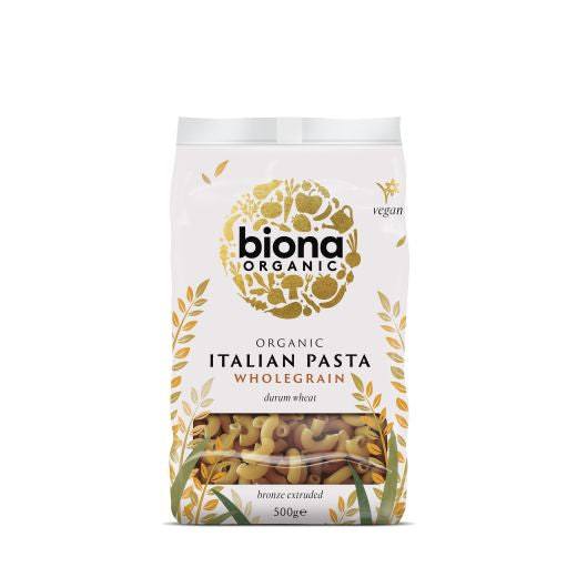 Biona Organic Organic Wholegrain Macaroni Italian Pasta (500G)