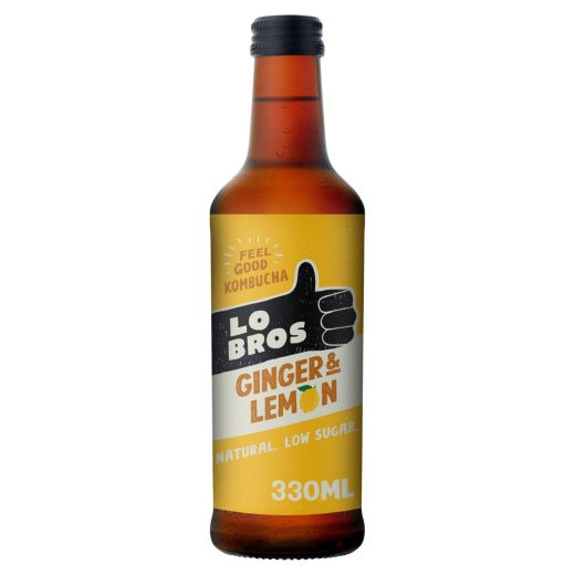 Lo Bros Organic Kombucha - Ginger & Lemon - 330Ml