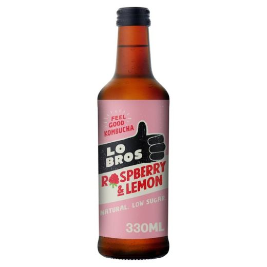 Lo Bros Organic Kombucha - Raspberry & Lemon - 330Ml