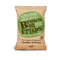 Brown Bag Crisps Cheddar And Onion