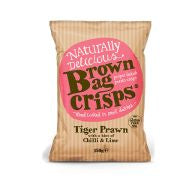 Brown Bag Crisps Tiger Prawn Chilli And Lime