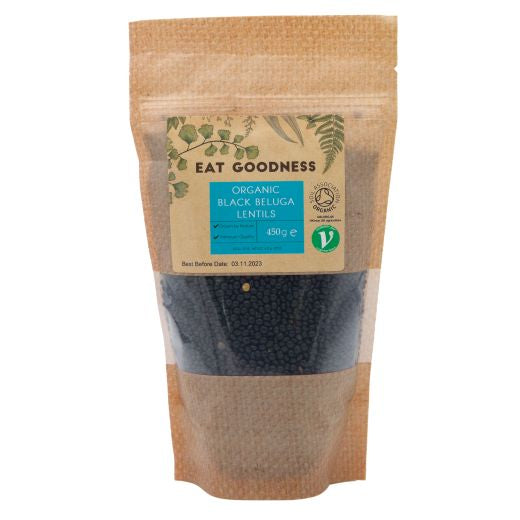 Eat Goodness Organic Black Beluga Lentils - 450GR 
