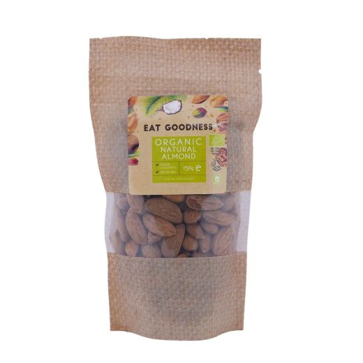Eat Goodness Organic Natural Almonds -12 X 150GR