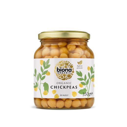 Biona Chick Peas In Glass Jar - 350Gr