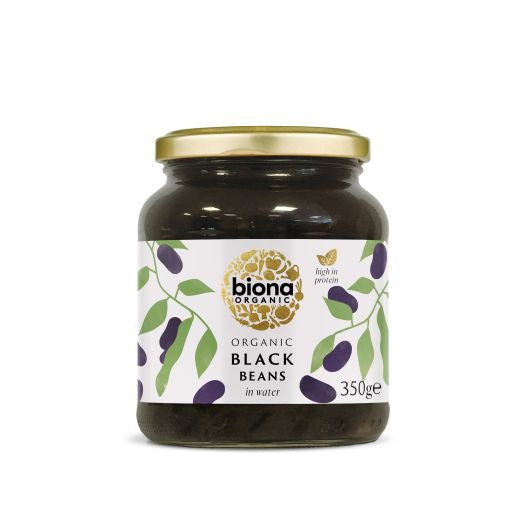 Biona Black Beans In A Glass Jar - 350Gr