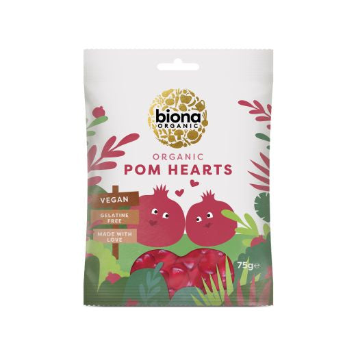 Biona PomeGranate Hearts - 75Gr