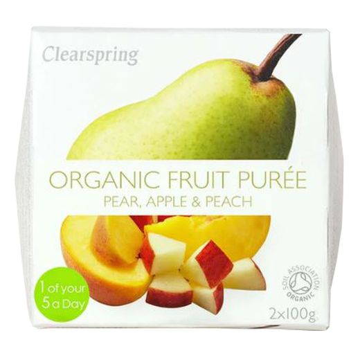 Clearspring Organic Fruit Puree Apple Pear Peach - (2X100Gr)