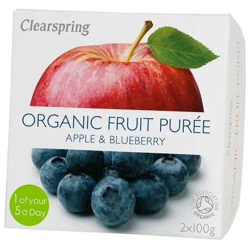 Clearspring Organic Apple & Blueberry Fruit Puree - (2X100Gr) 