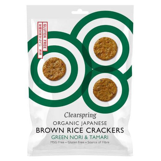 Clearspring Organic Brown Rice Cracker Green Nori & Tamari - 40Gr 