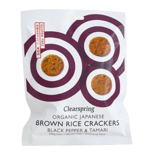 Clearspring Organic Brown Rice Cracker Black Pepper & Tamari - 40Gr 