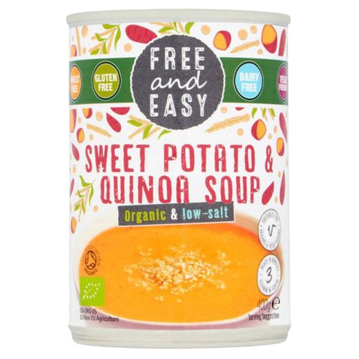 Free & Easy Organic Low Salt Sweety Potato & Quinoa Soup - 400Gr
