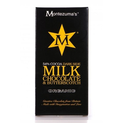 Montezuma's Splotch Org Milk Chocolate With Butterscotch - 90Gr