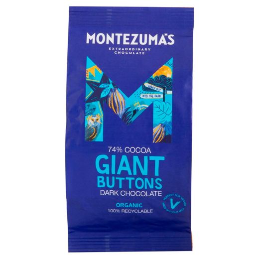 Montezuma's Dark Chocolate 74% Organic Giant Buttons Bag - 180Gr