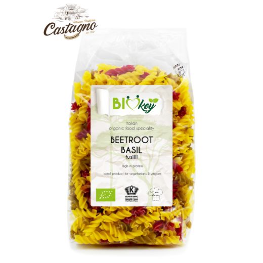 Biokey Organic Durum Wheat Pasta Beetroot And Basil  - 500Gr
