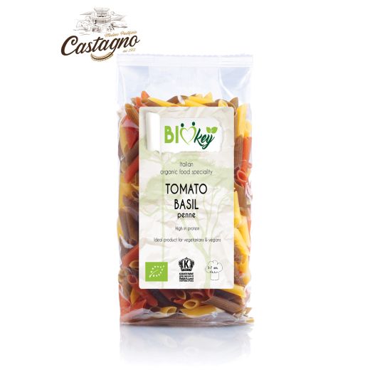 Biokey Organic Durum Wheat Pasta Tomato And Basil - 500Gr