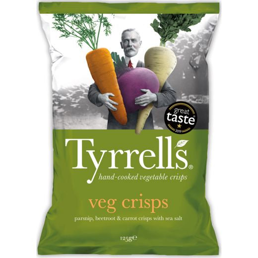 Tyrrells Hand Fried Vegetable Chips Mixed Vegetables - 125Gr
