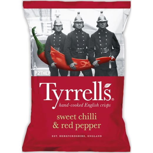 Tyrrells Sweet Chilli & Red Pepper Hand Cooked Potato Chips - 150Gr