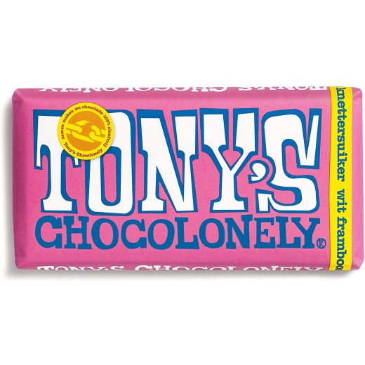 Tony'S - White Chocolonely Raspberry & Popping Candy - 180Gr