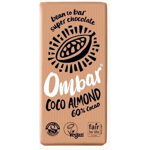 Ombar Coco Almond Chocolate Bar - 70Gr